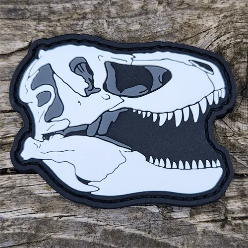 T-rex Skull Patch 3D PVC Patches Dinosaur Bones Horror